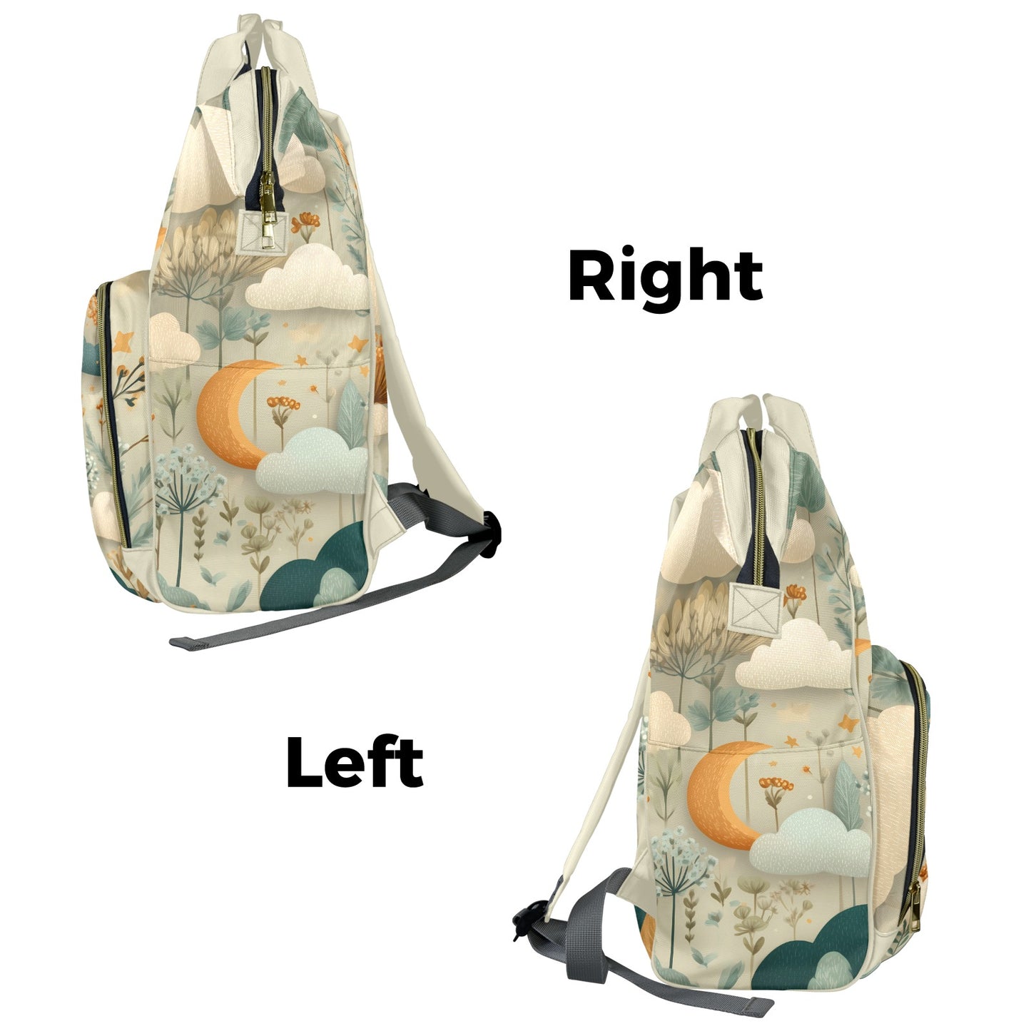 Whimsical Celestial Sky & Nature - Premium Large Capacity Travel Diaper Backpack