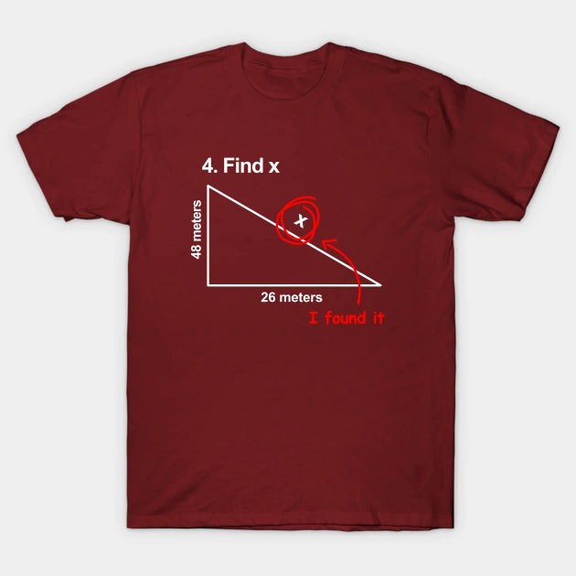 Find X Here It Is - Funny Sarcastic Math Joke T-Shirt
