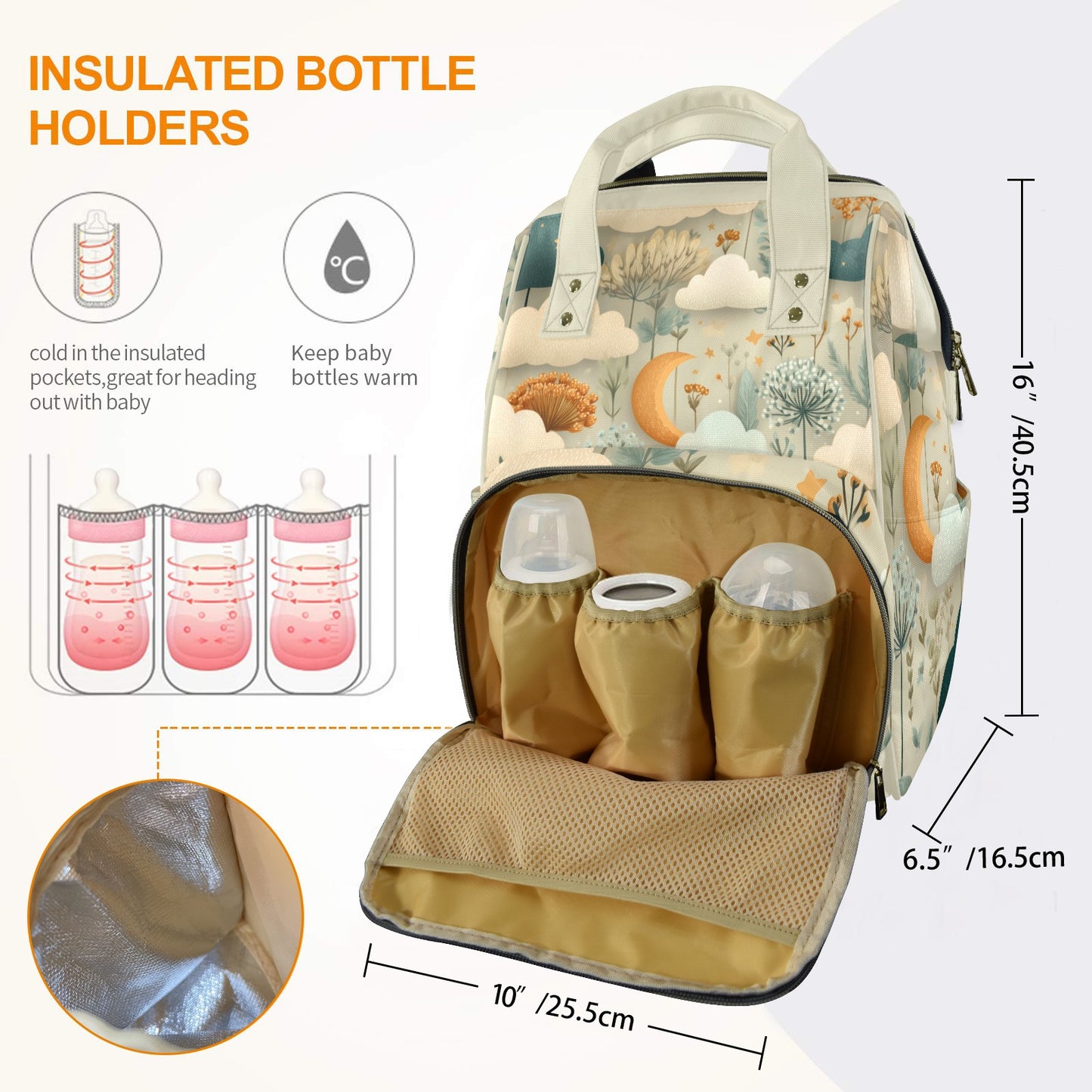 Whimsical Celestial Sky & Nature - Premium Large Capacity Travel Diaper Backpack