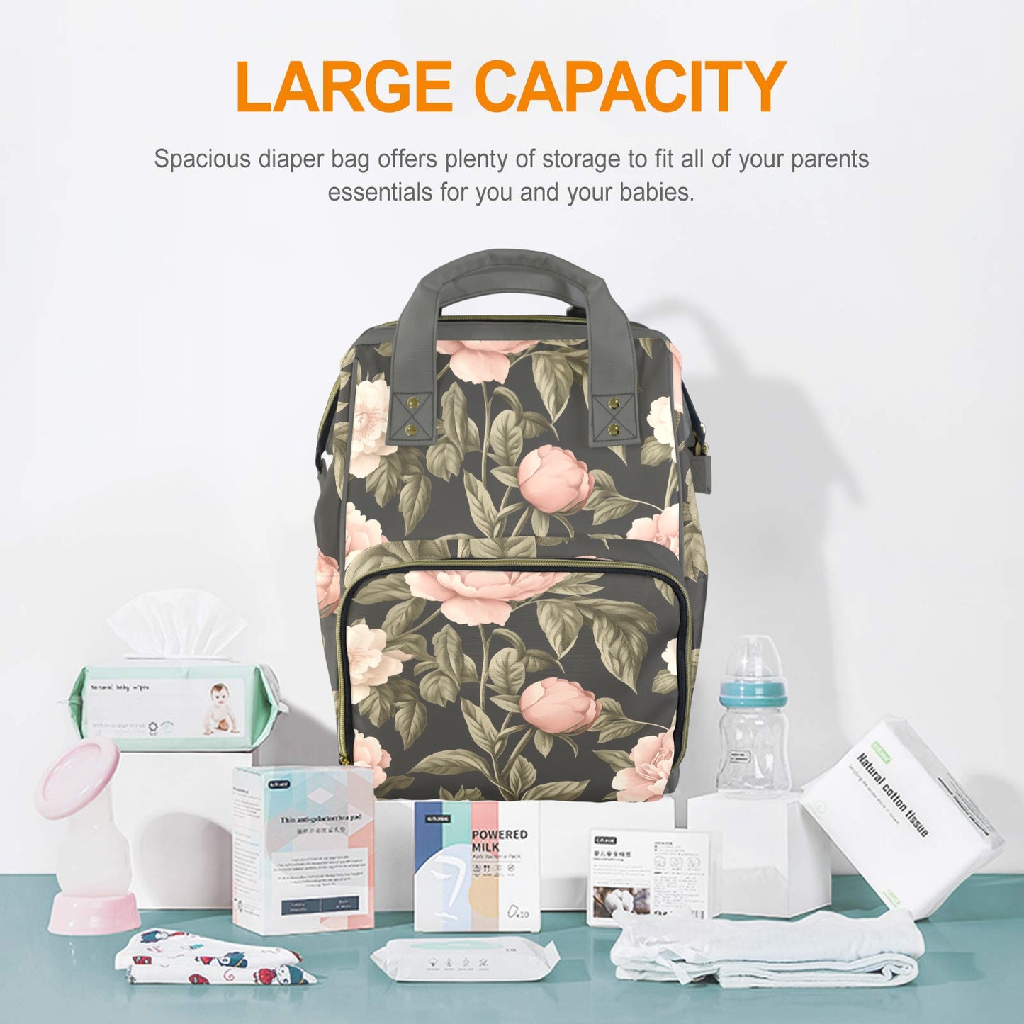 Midnight Victorian Bloom - Premium Multi-Function Travel Backpack