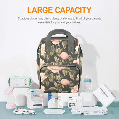 Midnight Victorian Bloom - Premium Multi-Function Travel Backpack