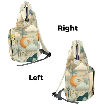 Whimsical Celestial Sky & Nature - Premium Large Capacity Travel Diaper Backpack