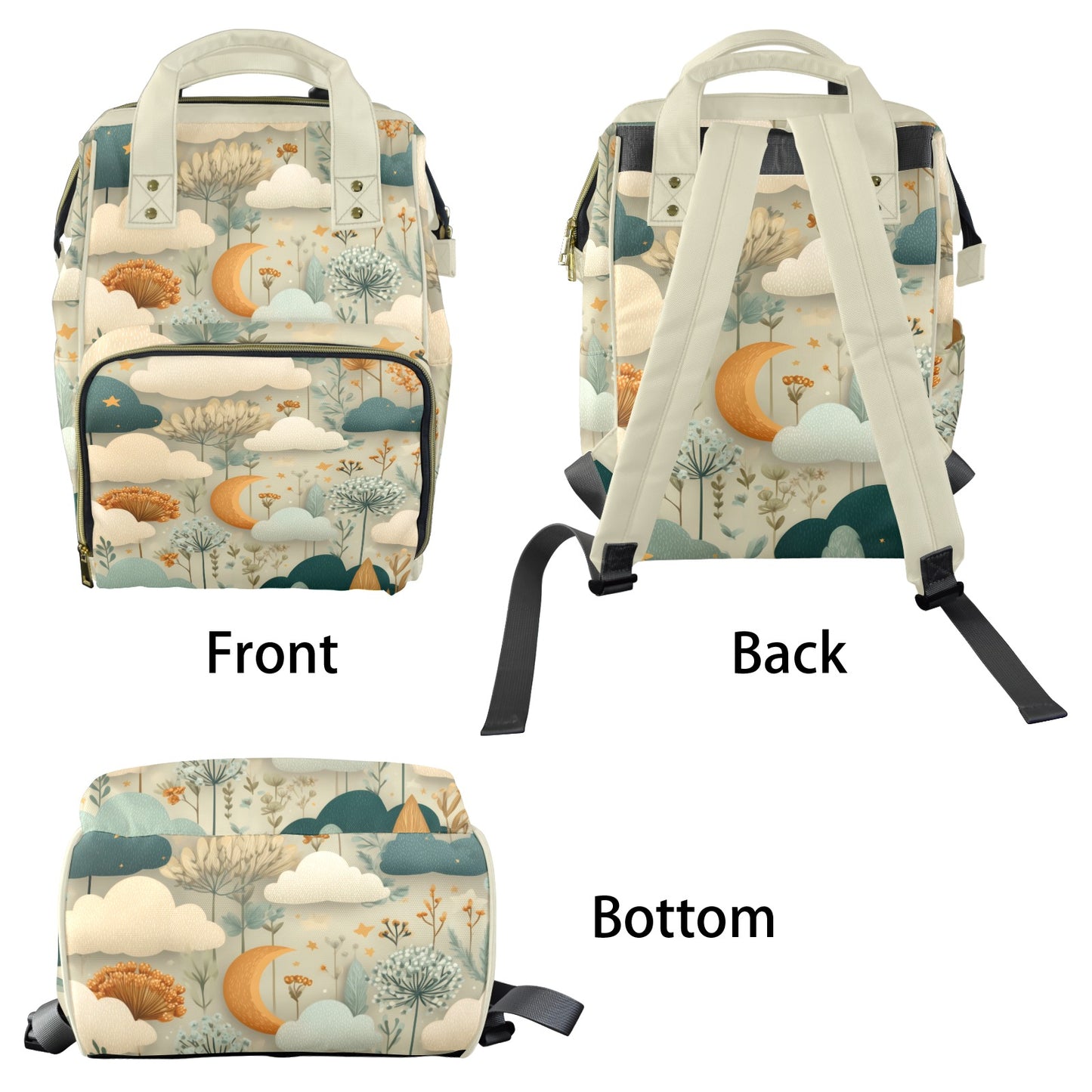 Whimsical Celestial Sky & Nature - Premium Large Capacity Travel Diaper Backpack
