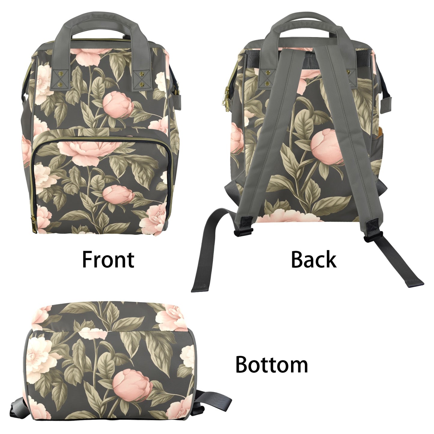 Midnight Victorian Bloom - Premium Multi-Function Travel Backpack