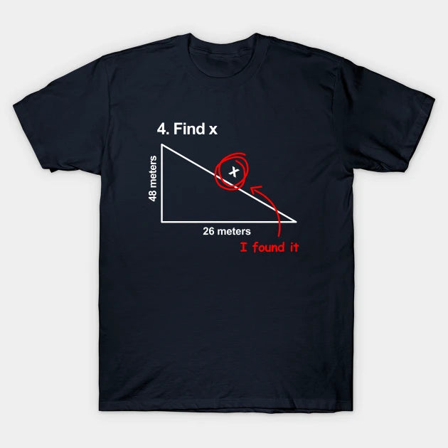 Find X Here It Is - Funny Sarcastic Math Joke T-Shirt